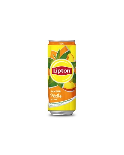 LIPTON Boisson à base de thé saveur pêche boite 33cl pas cher 