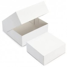 Boîte à Pâtisserie Blanche en Carton hauteur 8cm l16 × l16 × h8  x50