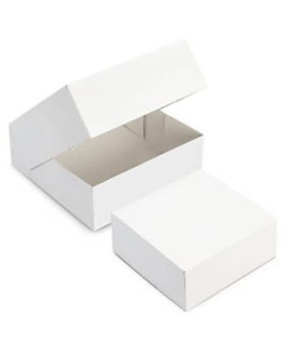 Boîte à Pâtisserie Blanche en Carton hauteur 8cm l16 × l16 × h8  x50
